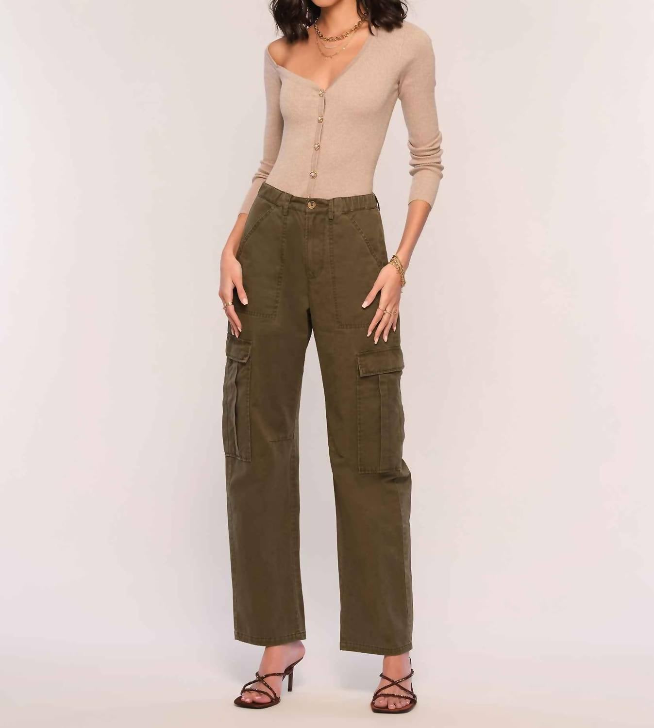 heartloom Moreno Wide Leg Pant in army - women's pants - alternate view