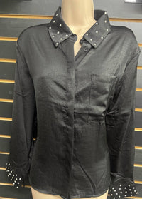 ee:some Women's Studded Blouse in black - women's blouse
