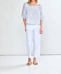 SARA CAMPBELL Felicity Square Neck Blouse in liberty blue soiree - women's blouse - view 4