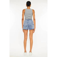 KanCan High Rise Mom Shorts in medium denim - women's shorts - view 7