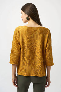 Joseph Ribkoff - Pleated Scoop Neckline Boxy Top