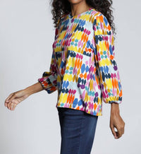 Apny - Painted Pebbles Puff Sleeve Top