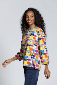 Apny - Painted Pebbles Puff Sleeve Top