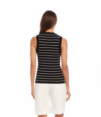 Karen Kane - Stripe Ribbed Sweater Tank Top