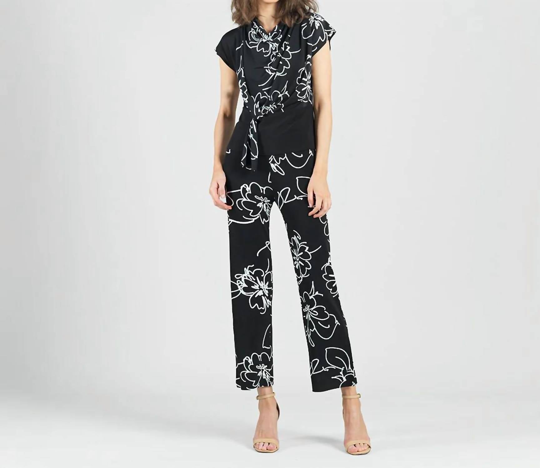 Clara Sunwoo - Drape Neck Floral Top