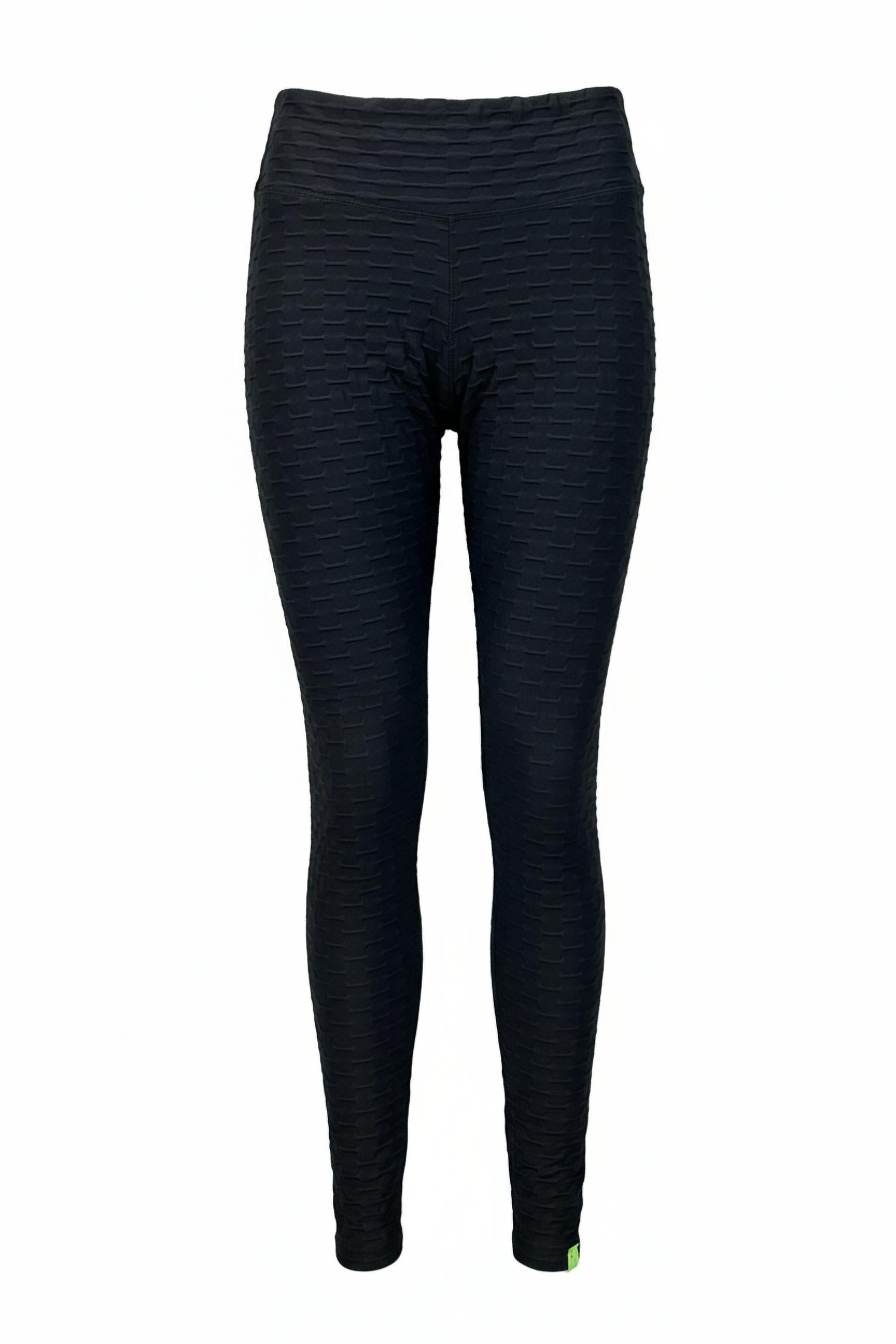 BBrazil Clothing Basket Weave Jacquard Long Leggings in black - women's pants - detail view