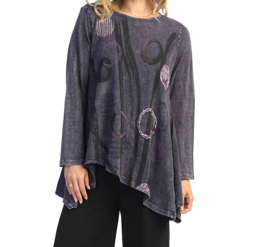 Jess & Jane - Staccato Mineral Washed Cotton Asymmetric Hem Top