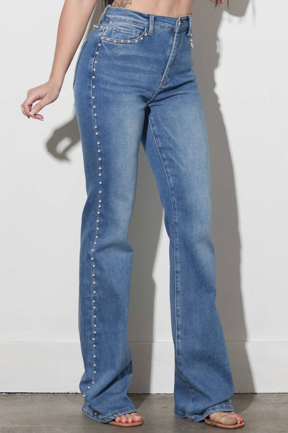 Vibrant M.I.U Women's Pearl Jeans in denim brown - women's jeans