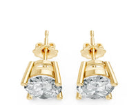 Aamiaa - Women's Oval Shape 4 Prong Push Back Studs