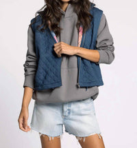 Thread & Supply Desiree Vest in quilted vintage indigo - women's jacket