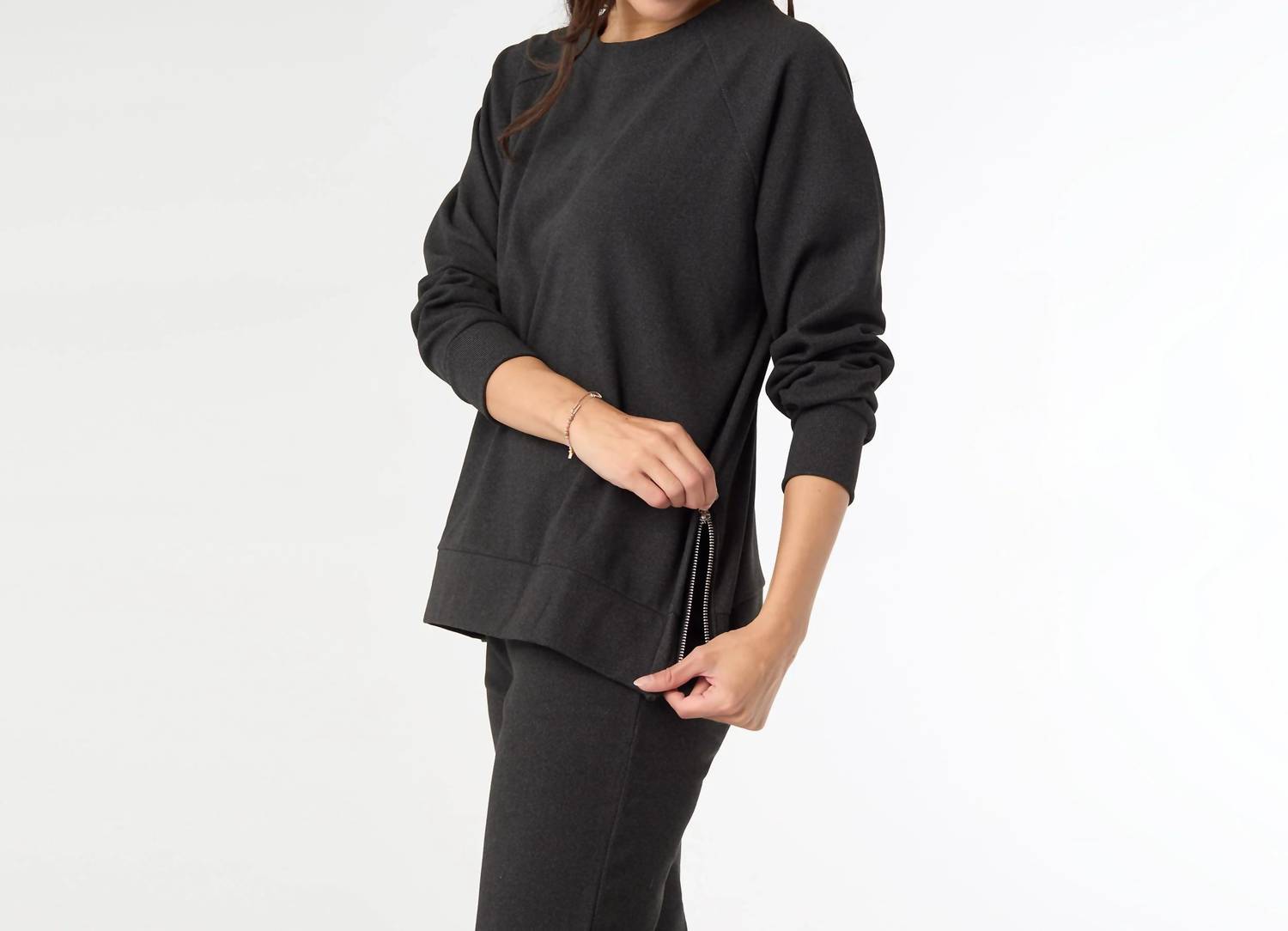 Coco + Carmen - Weekend Brushed Side Zip Raglan Sleeve