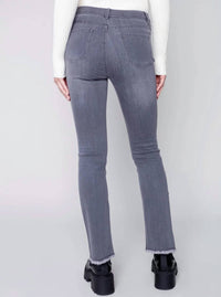 Charlie B - Asymmetrical Hem Bootcut Jean