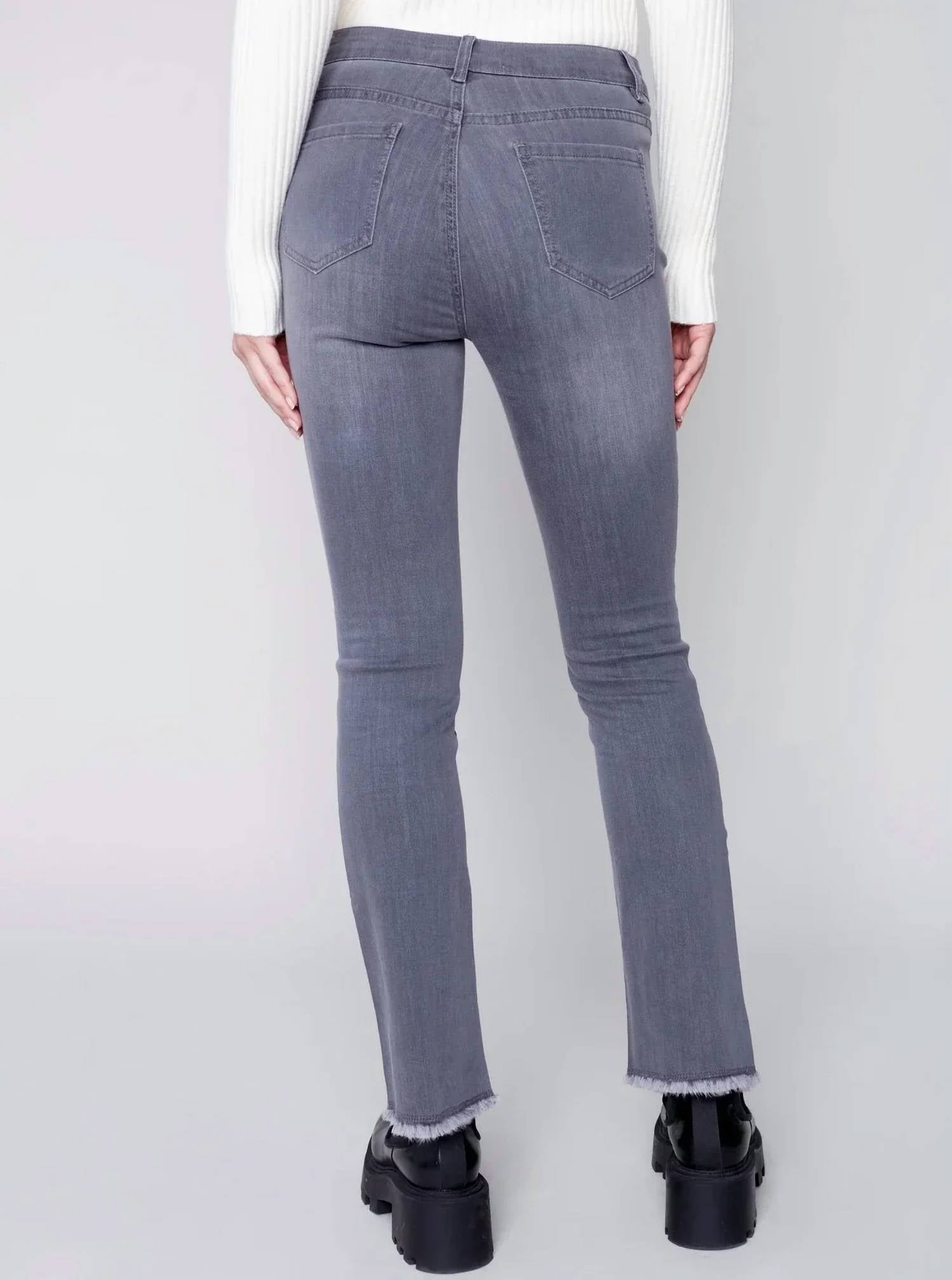 Charlie B - Asymmetrical Hem Bootcut Jean