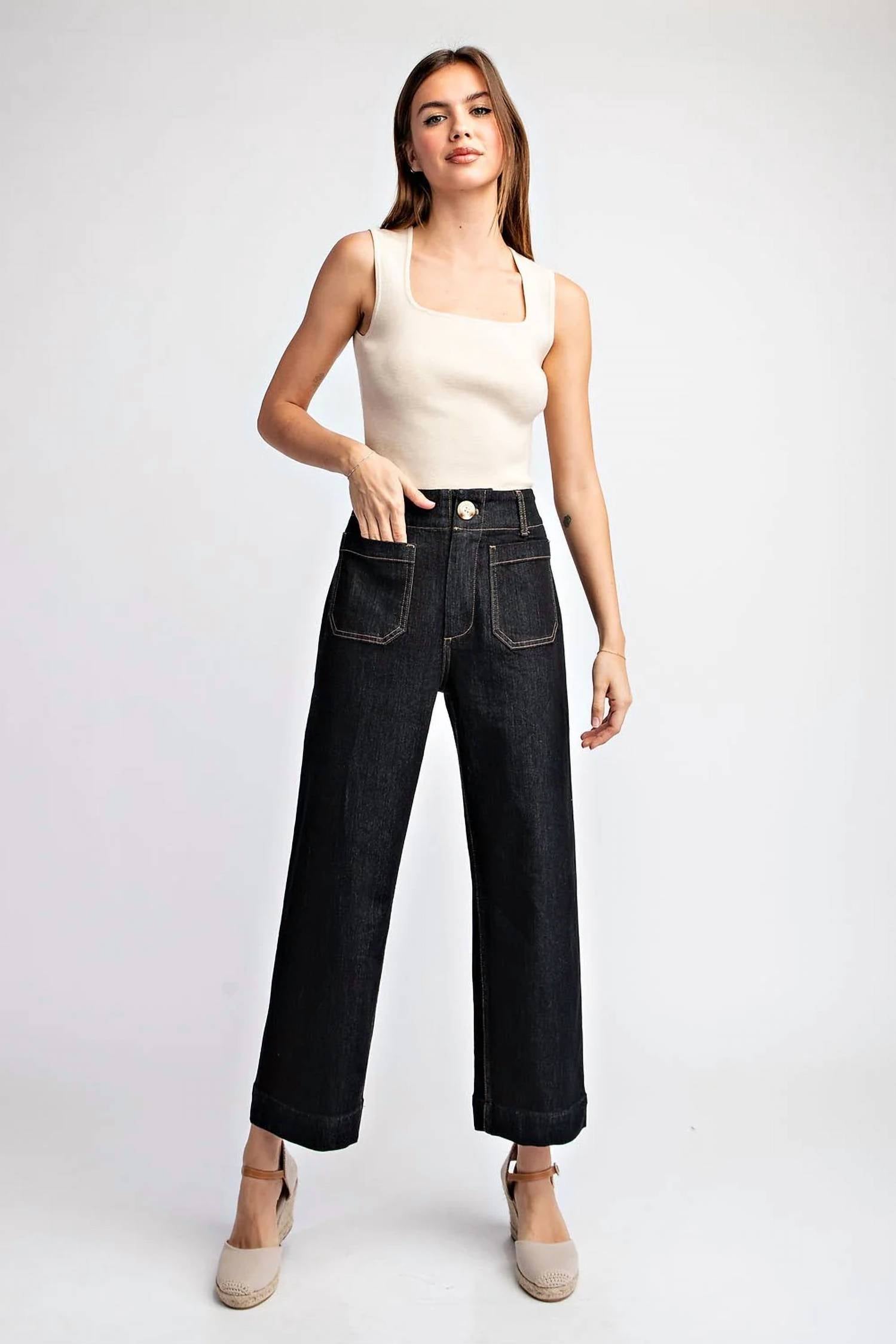 Ee:Some - Midnight Muse Cropped Denim Pants