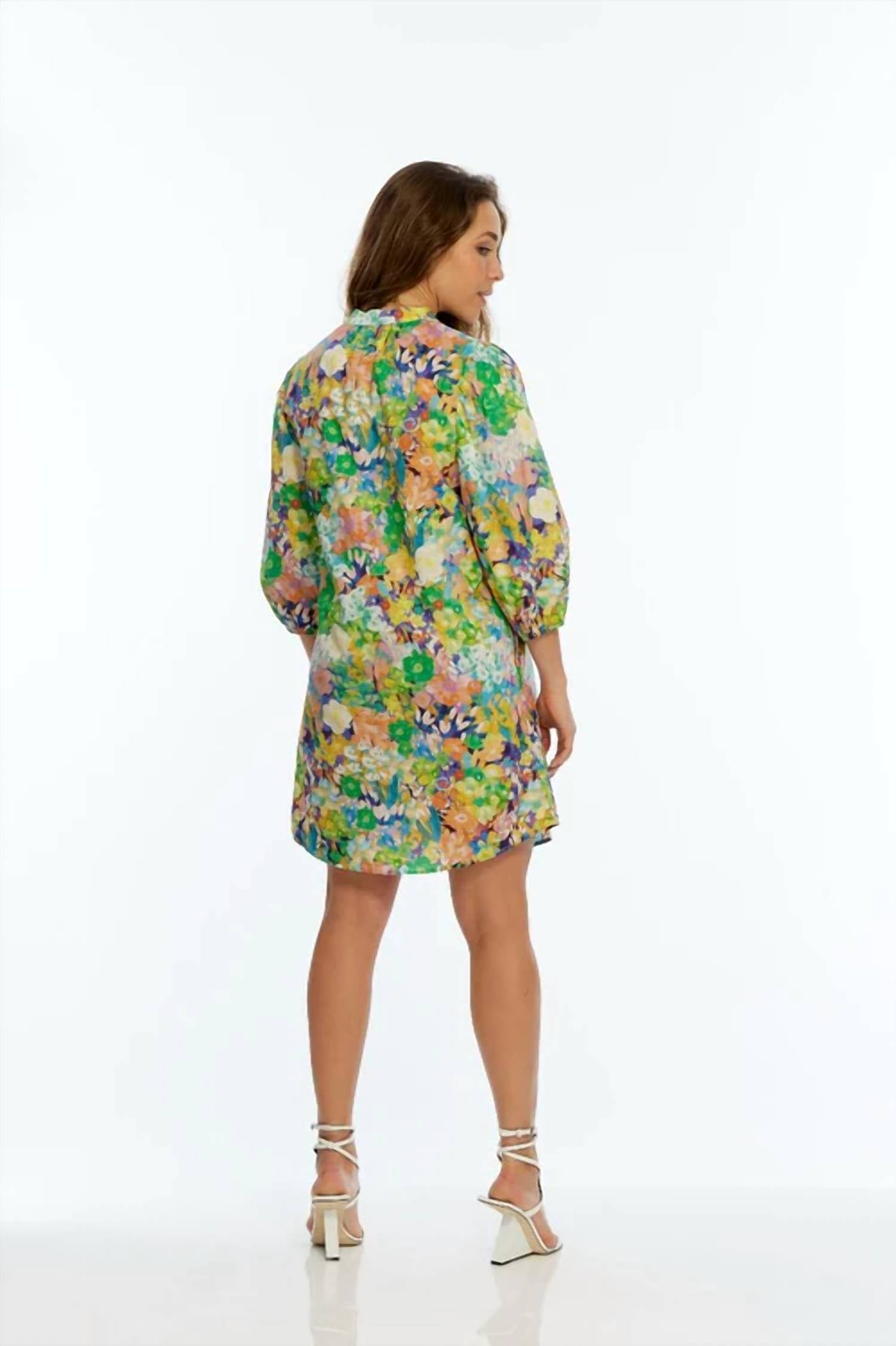 Lior - Balloon Sleeve Short Dress