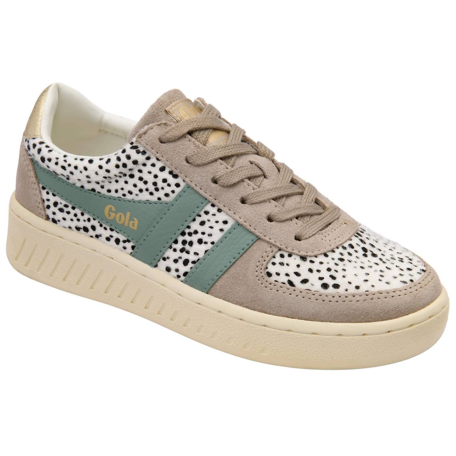 Gola Women's Grandslam Savannah Sneakers in cheetah feather grey green mist - women's sneaker - detail view