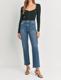 JUST BLACK DENIM The Everything Straight Leg Jean in blue - women's jeans - alternate view