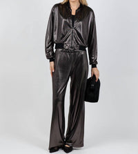 Lola & Sophie Metallic Dot Bomber Jacket in black - women's jacket - view 6