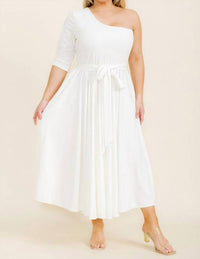Karen T Design One Shoulder Dress in white - women's dress - view 4
