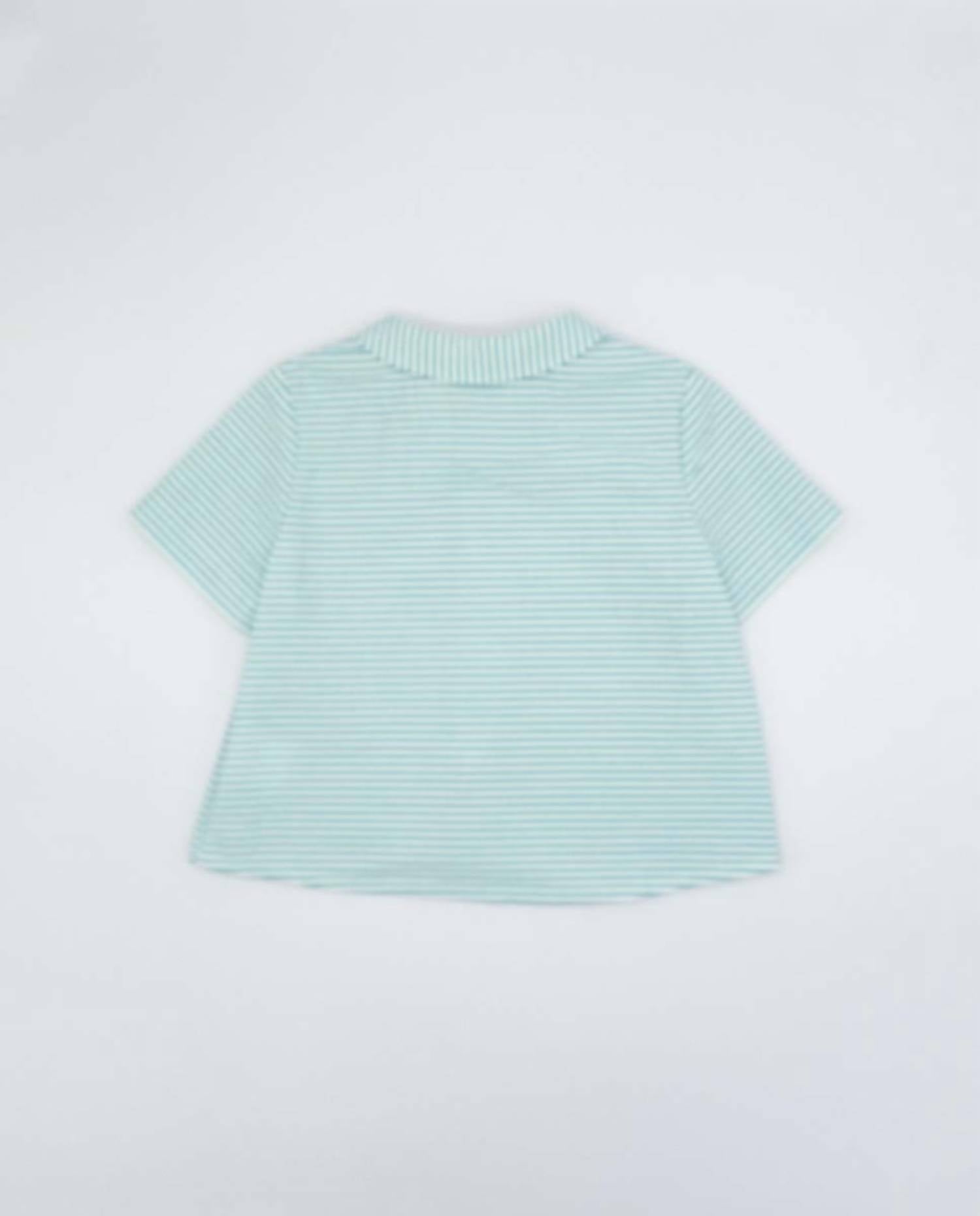 Fina Ejerique Boy's Striped Baby Shorts Set in green - item - alternate view