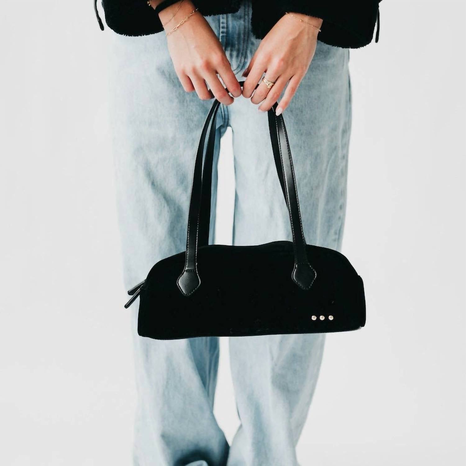 Pretty Simple - Women's Sally Vegan Suede Barrel Shoulder Bag