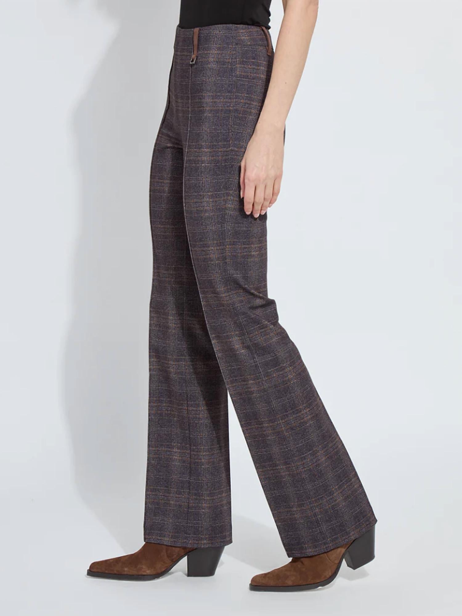 Lysse - Women's Patterned Pintuck Ponte Baby Boot Pants