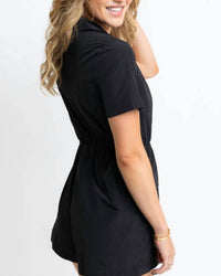 Karlie - Solid Pocket Cinch Waist Romper