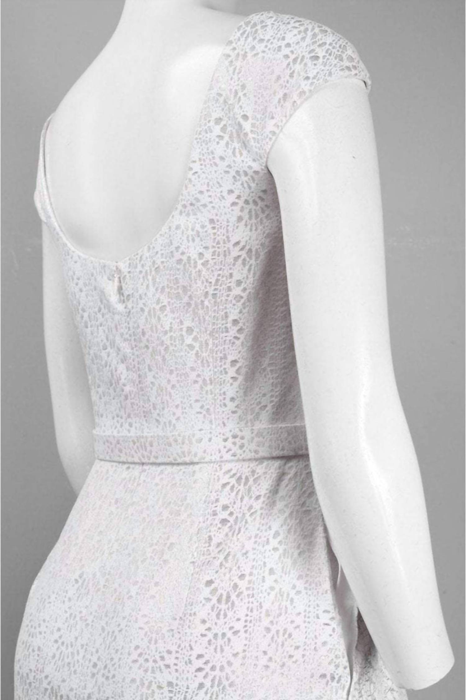 Theia - Cap Sleeve Bateau Jacquard Bridal Dress