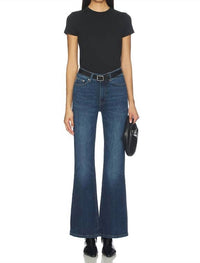 DL1961 - Women's Claira Contoured Instasculpt Straight Bootcut Jeans in blue - women's jeans - view 5