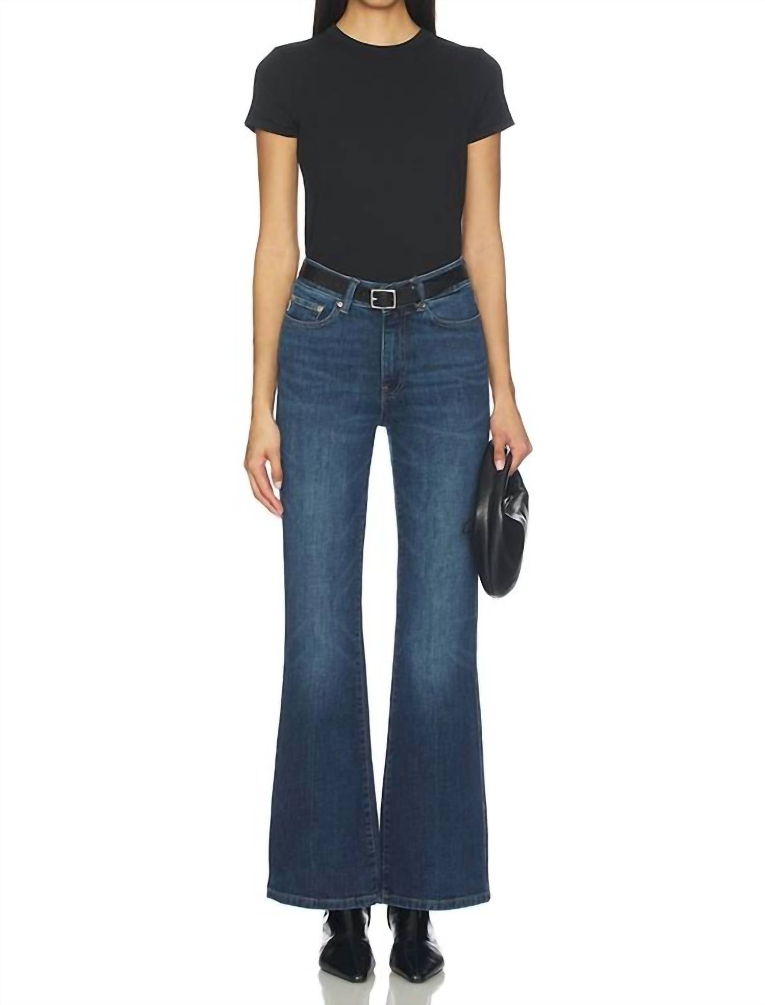DL1961 - Women's Claira Contoured Instasculpt Straight Bootcut Jeans in blue - women's jeans - view 5