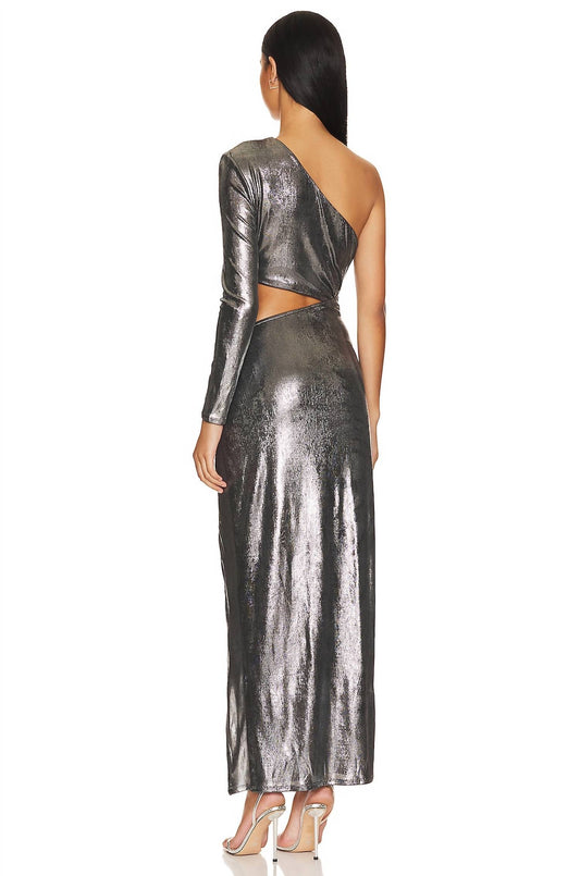 Karina Grimaldi - One Shoulder Dress With Long Sleeve Cutout Dress