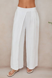 Milio Milano - Wide Leg Pleated Linen Pants