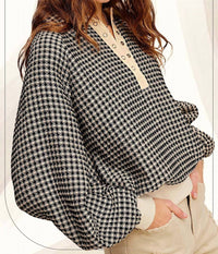 La Miel - Two Tone Textured Long Sleeve Top