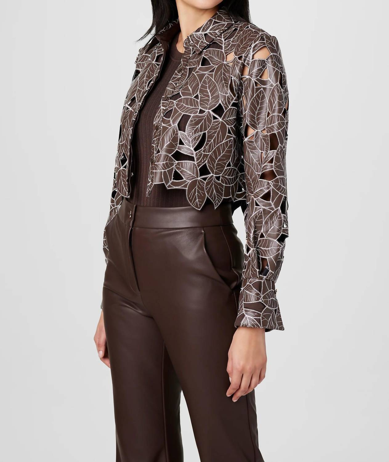 Toccin - Beatrix Lace Vegan Leather Top