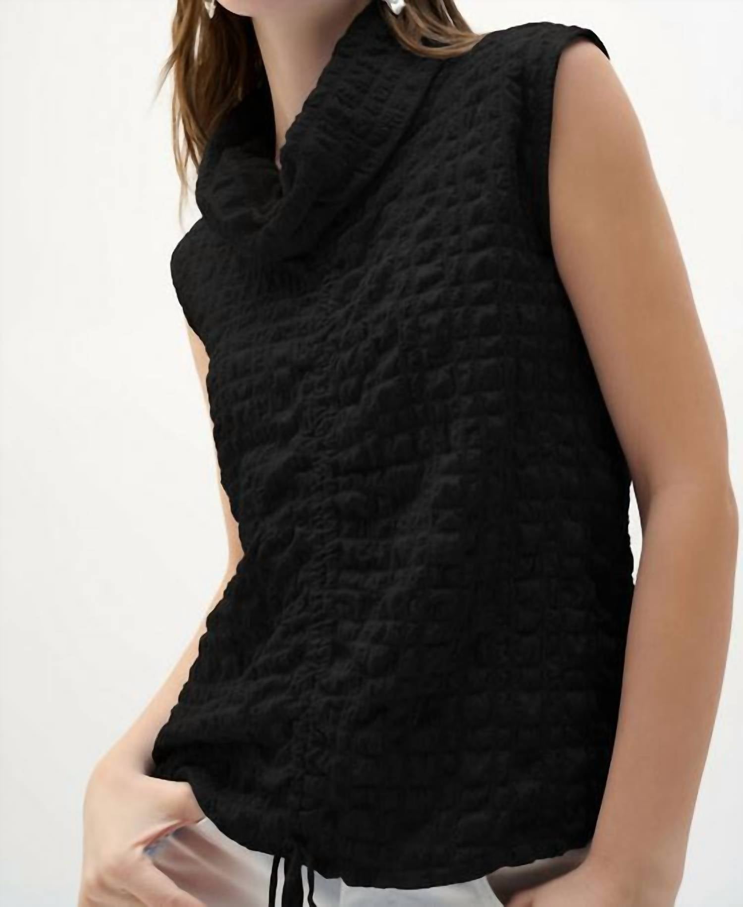 Joseph Ribkoff - Bubble Jacquard Straight Top With Cowl Collar