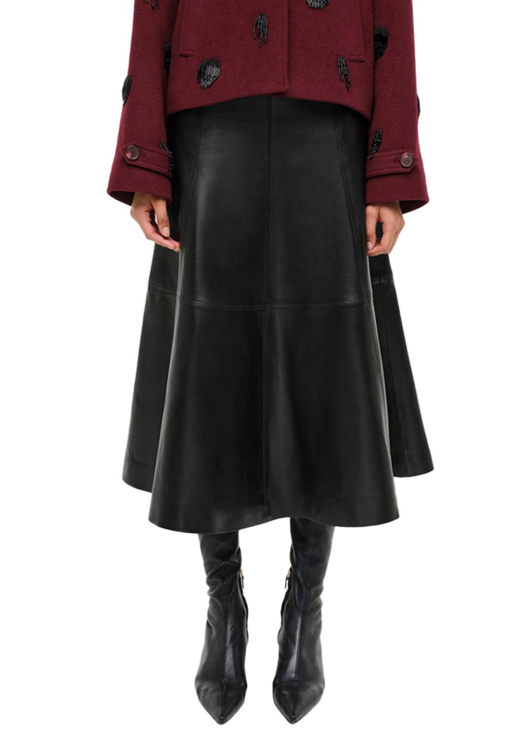 Simkhai - Ryma Leather Midi Skirt