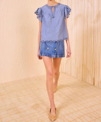 Ulla Johnson - Effie Flutter Sleeve Top