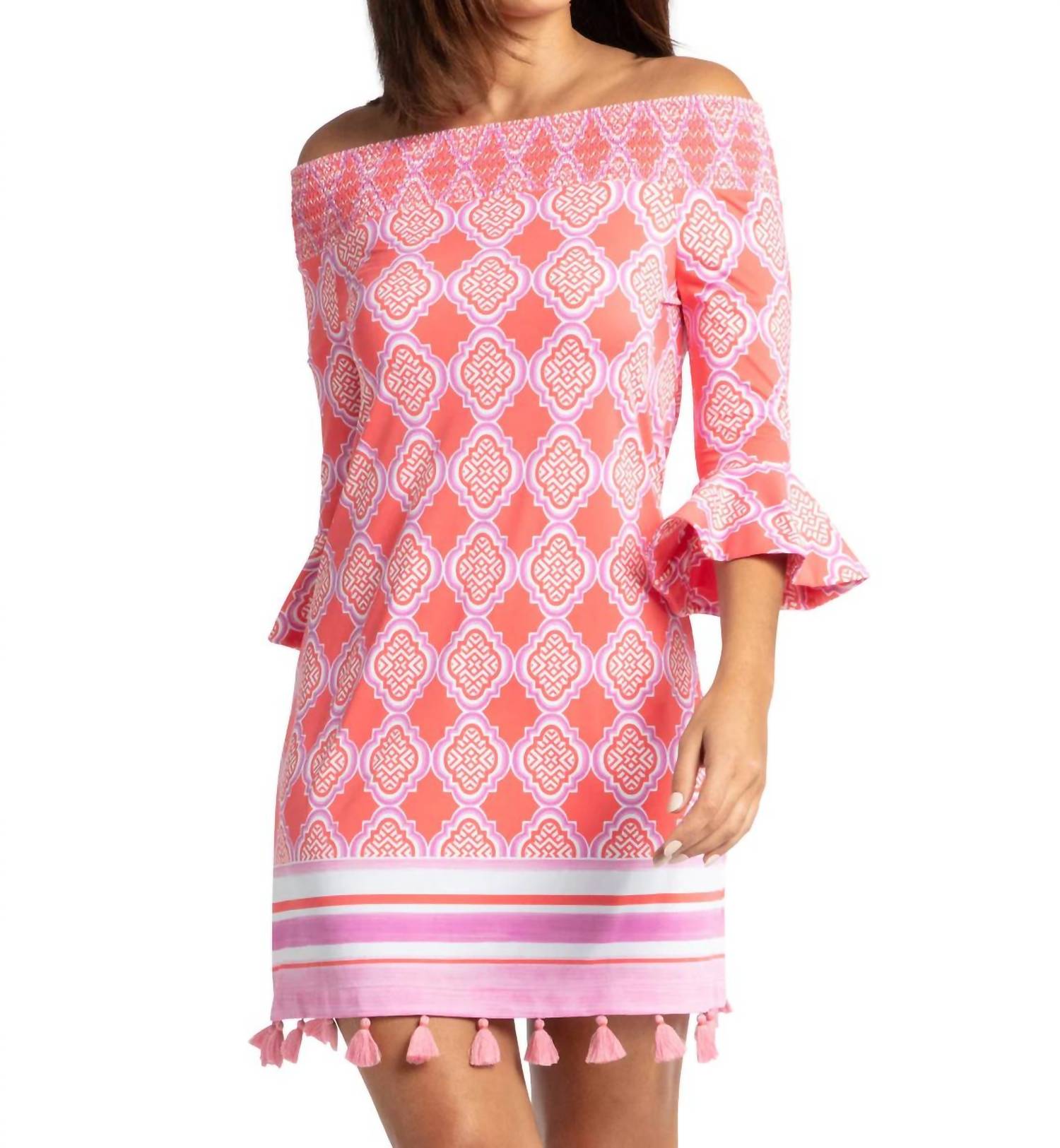 Cabana Life - Geo Off The Shoulder Dress