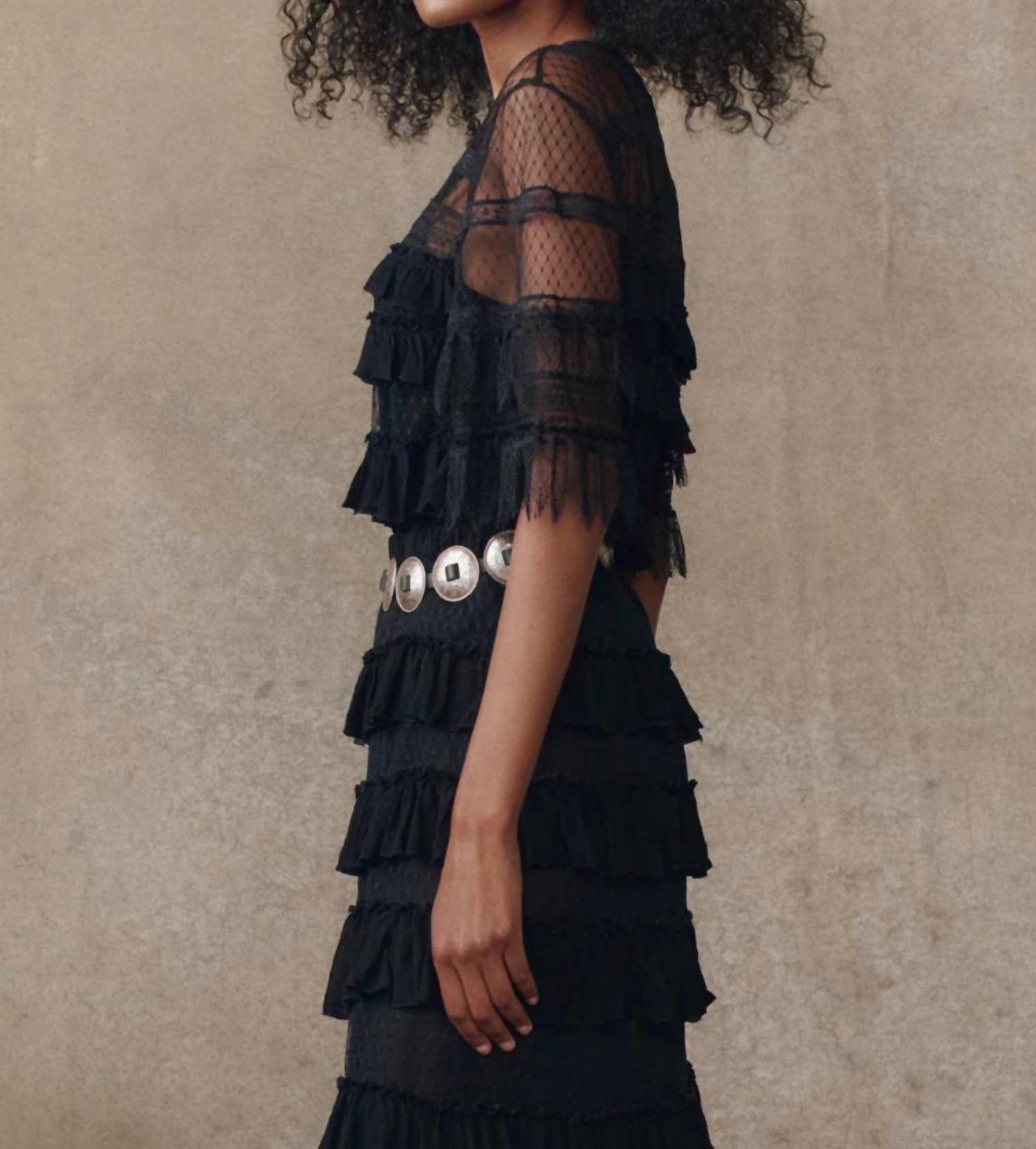 The Great. - Winter Mesh Flounce Top