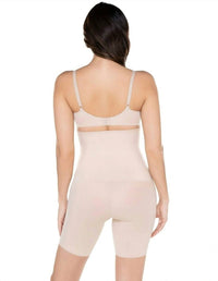 Miraclesuit Comfy Curves Hi-waist Thigh Slimmer Shapewear in beige - women's intimate - detail view