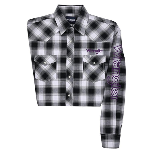 Wrangler - Men's Long Sleeve Logo Western Snap Shirt