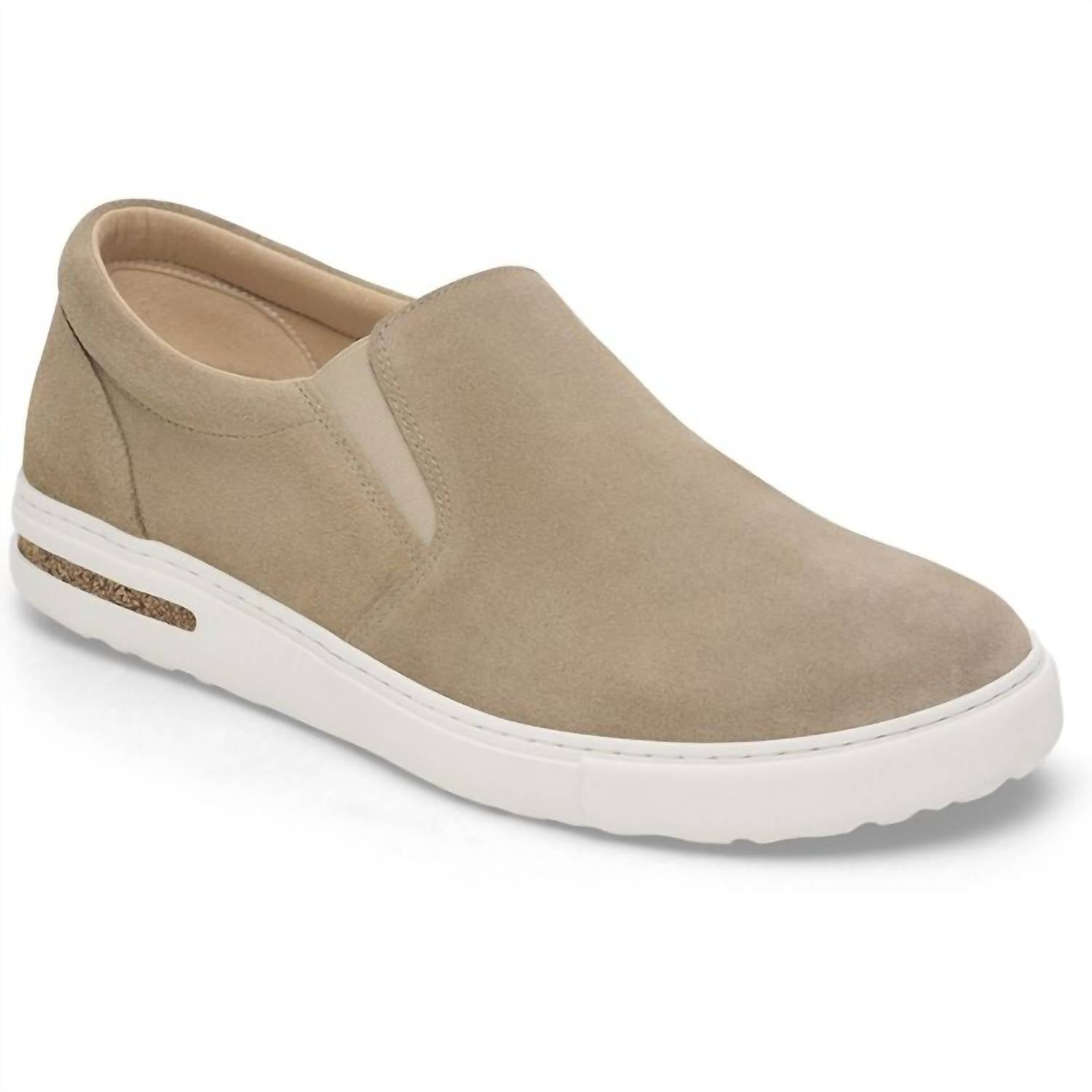 BIRKENSTOCK Women's Oswego Slip On Shoe in taupe - women's sneaker - detail view