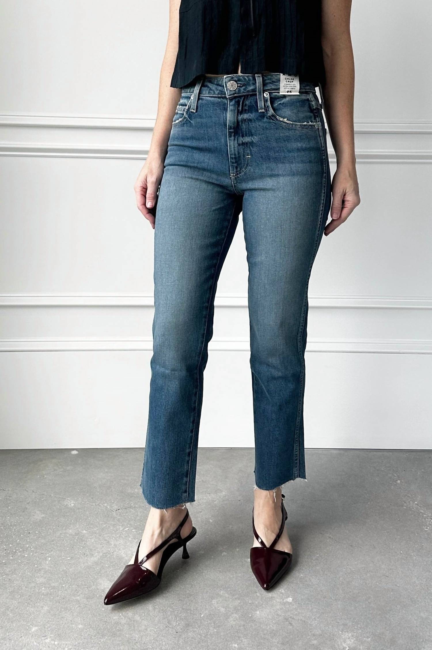 AMO Chloe High Rise Crop Jeans in kismet - women's jeans - alternate view
