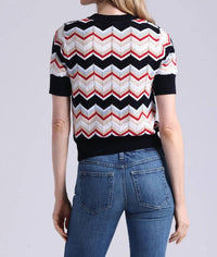 Minnie Rose - Chevron Short Sleeve Crew Tee