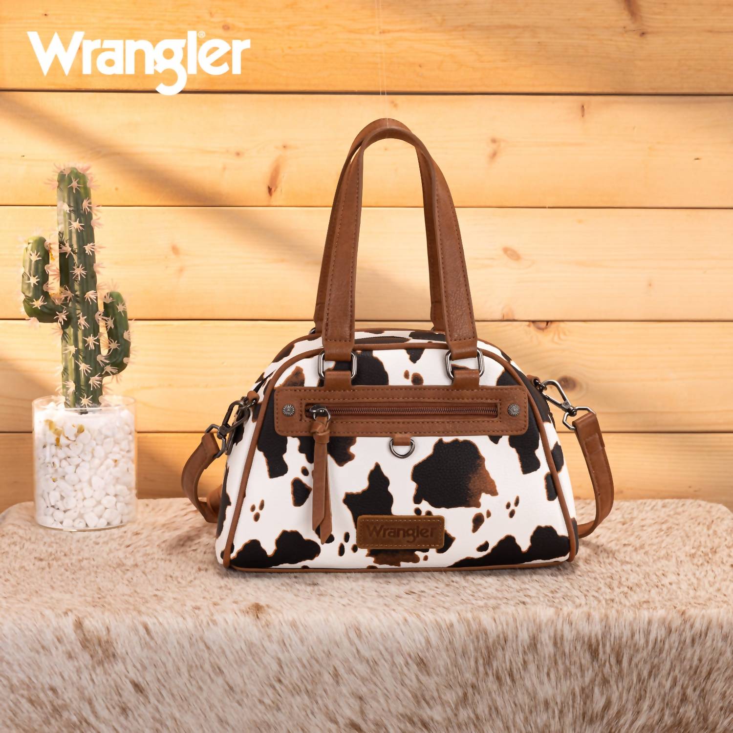 Wrangler - Cow Print Satchel