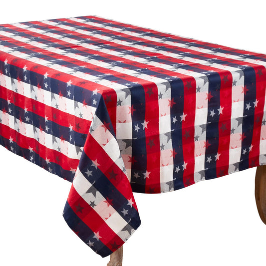 Saro - 1776 Americana Checkered Tablecloth - 70" x 140"