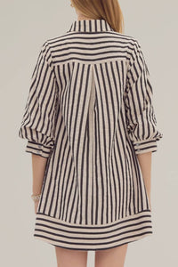 Entro - Striped Seersucker Mini Dress