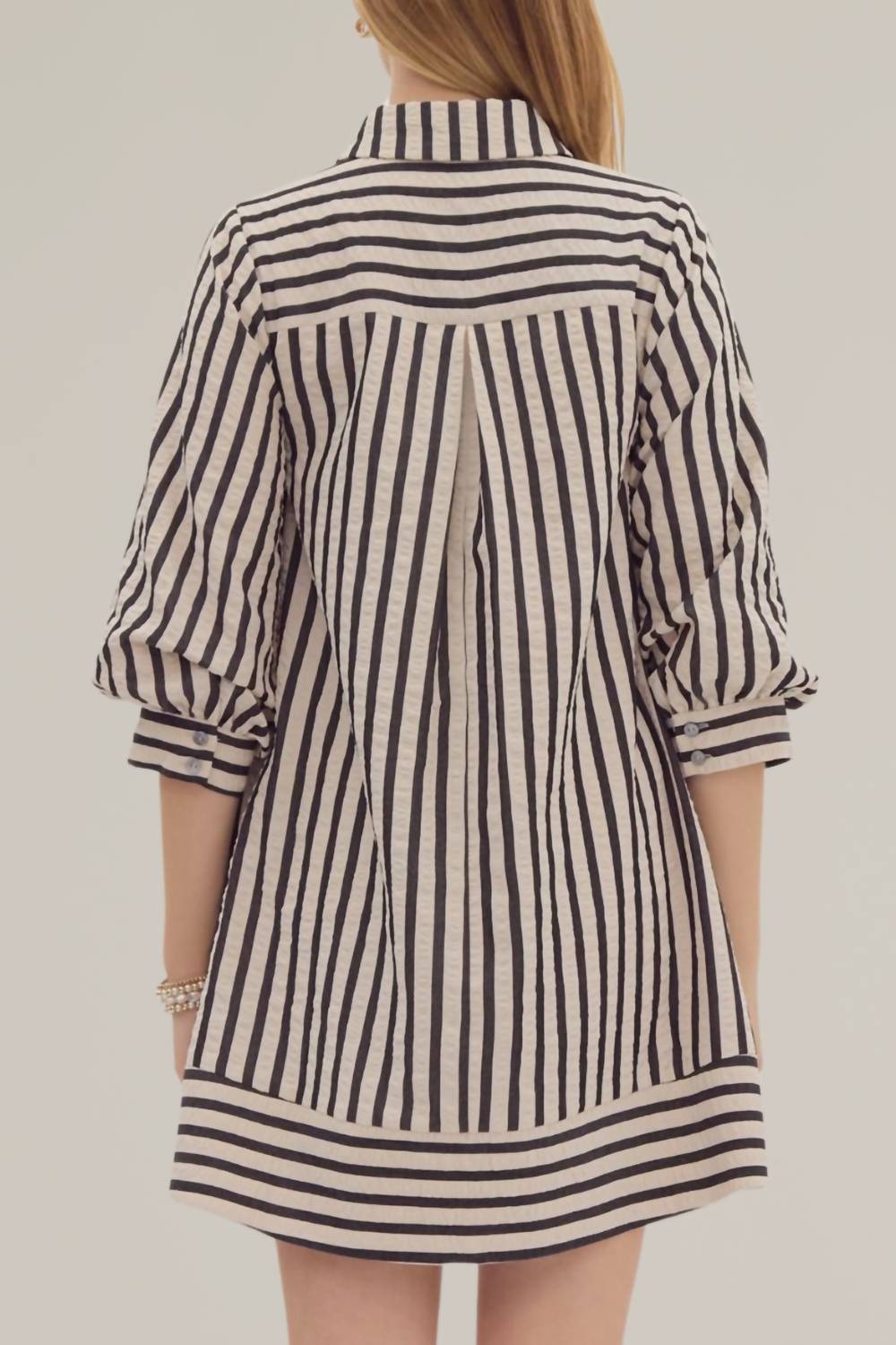 Entro - Striped Seersucker Mini Dress