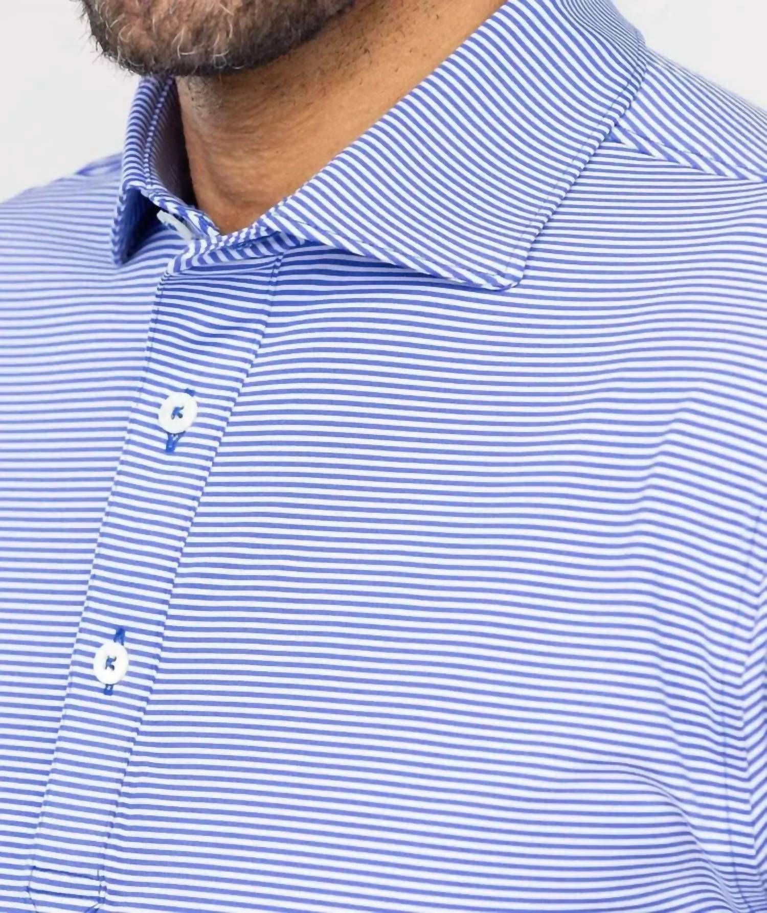 Turtleson Men's Polo Shirt in marine - men's shirt - detail view
