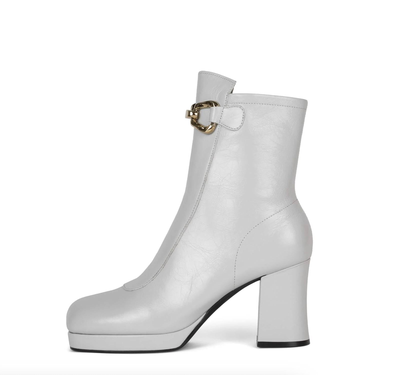 Jeffrey Campbell Women's Makena Boots in grey crinkle - women's shoe - alternate view